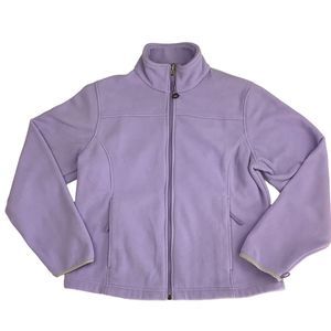 LL Bean Lilac Purple Fleece Zip Up Sweater Jacket Women's S Small Zip Pockets